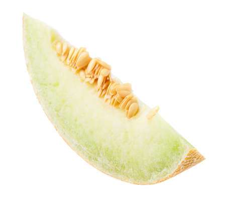 sliced melon isolated on a white backgroundの写真素材