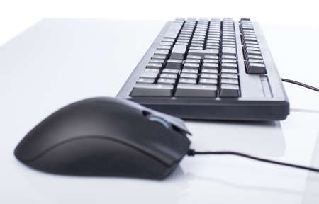 mouse and keyboard isolated on a white backgroundの写真素材