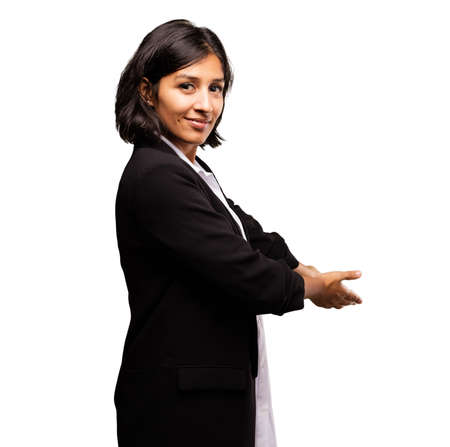 latin business woman invitingの写真素材