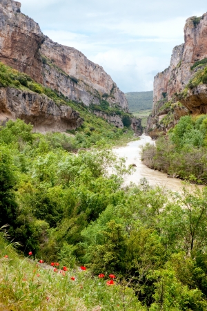 The  Foz of Lumbier  is a gorge carved by the river Irati and declared a nature reserve in Navarre, Spain の写真素材