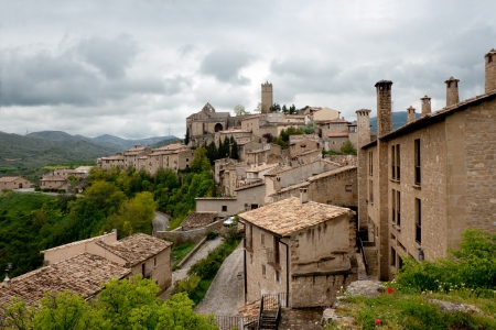 View of Sos del Rey Catlico from the rampartの写真素材