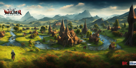 Beautiful fantasy landscape. Fantasy world. Digital painting. 3d renderingの写真素材