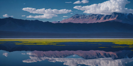 Pangong Lake is an endorheic lake in the Himalayas situated in Ladakh, Indiaの素材