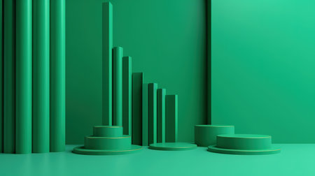 3d render, abstract minimal geometric background, simple forms, podiumsの素材