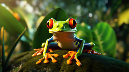 Red-eyed tree frog (Agalychnis callidryas)の素材