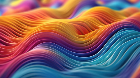 abstract colorful wavy background, 3d rendering, computer generated imageの素材