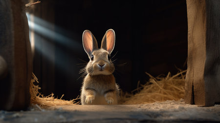 Rabbit in the barn. Rabbit in the barn. Rabbit in the barn.の素材