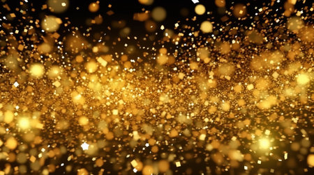 golden glitter vintage lights background. gold and black. defocusedの素材