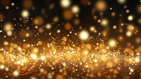 abstract golden bokeh background with glitter defocused lights and starsの素材