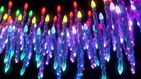 Colorful defocused lights. Abstract background. 3D rendering.の素材