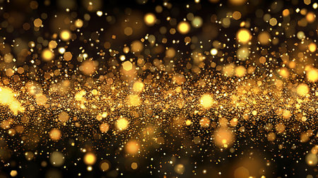 golden glitter vintage lights background. gold and black. de-focusedの素材