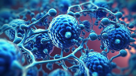 3d illustration of abstract background with molecules. Science and medical backgroundの素材