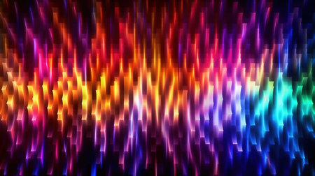 Abstract background with glowing lines in the form of a rainbow. Multicolored spectrum.の素材