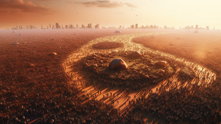 Fantasy alien planet. 3d illustration of futuristic alien planet.の素材