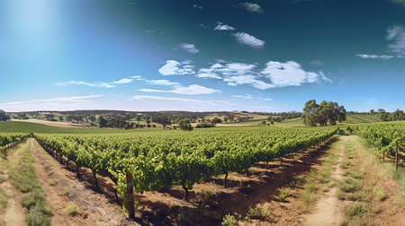 Vineyard in Tuscany, Italy. Panoramic viewの素材