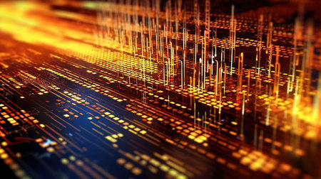 3d illustration of abstract technology digital background. High tech concept.の素材