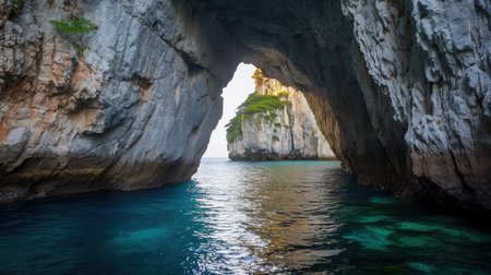 Panoramic view of the beautiful island of Capri in Italyの素材