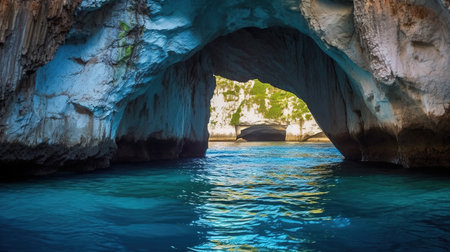 Blue caves on the island of Zakynthos, Greece.の素材