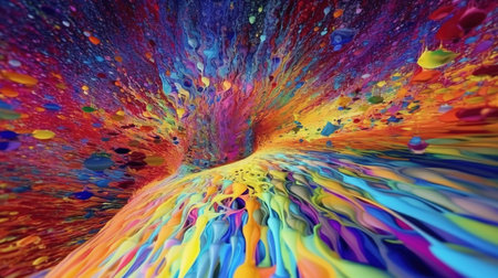 abstract rainbow colors background. 3d rendering, 3d illustration.の素材