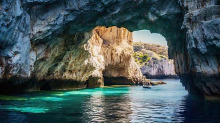 Blue caves on Zakynthos island, Greece. Adriatic seaの素材