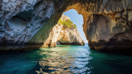 Blue caves in Zakynthos island, Greece. Panoramaの素材