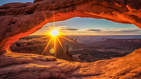Sunset in Canyonlands National Park, Utah, USA. Famous landmark.の素材