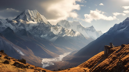 Beautiful mountains landscape in Cordillera Huayhuash, Peru, South Americaの素材