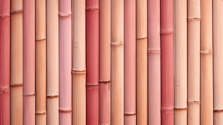 Colorful bamboo wall background. Bamboo wall texture. Bamboo wall backgroundの素材