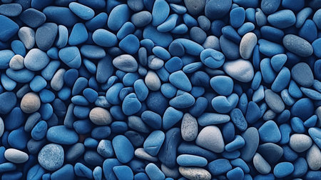 Pebbles background. Blue sea pebbles texture. Abstract background.の素材