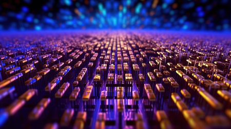 3d illustration of abstract geometric composition,digital art works. 3d renderingの素材