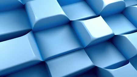 Abstract 3d rendering of blue cubes. Futuristic background with cubes.の素材