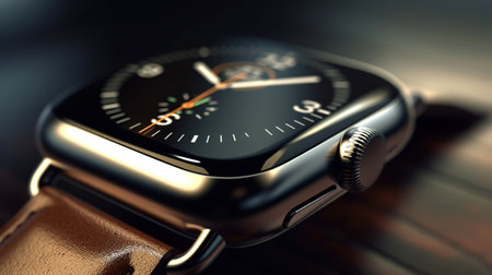 Wristwatch on the table close-up. 3D renderingの素材