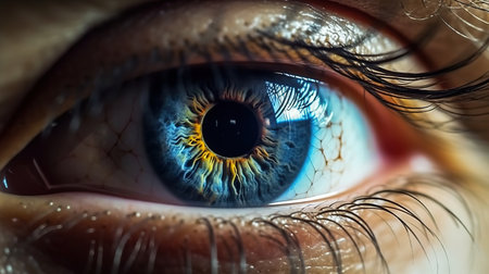 Macro shot of human eye with iris. 3d renderingの素材
