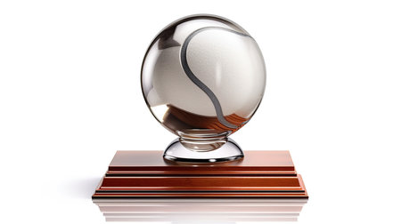 3d rendering of a trophy isolated on white background with clipping pathの素材