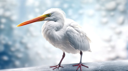White bird on a background of snowflakes. 3d renderingの素材