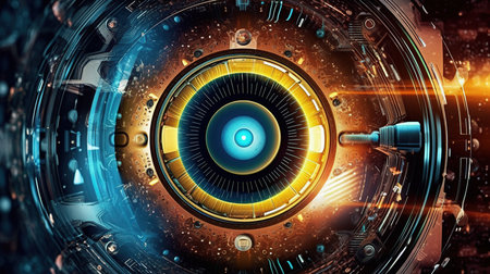 Abstract technology concept background. 3d rendering, 3d illustration.の素材