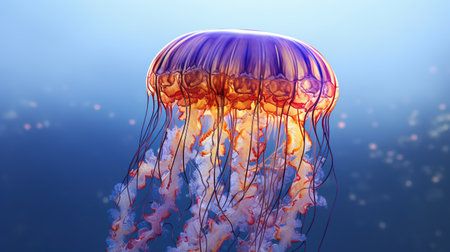 Jellyfish in the sea, 3d rendering. Computer digital drawing.の素材