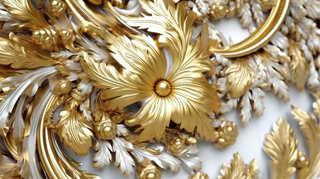 3D illustration of abstract geometric floral composition,digital art works.の素材