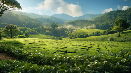 Tea Plantation in Cameron Highlands, Malaysia. Tea Plantation is one of the most popular tourist attraction in Malaysia.の素材