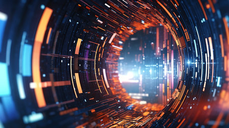3D rendering of abstract technology digital background. 3D illustration.の素材