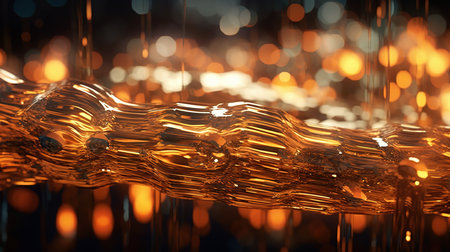 Abstract gold background with bokeh defocused lights. 3d renderingの素材