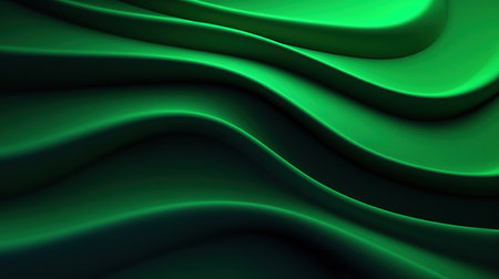 abstract green wavy background with smooth lines in it. 3d renderの素材