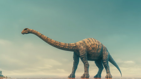 3d render of a dinosaur on a background of blue sky.の素材