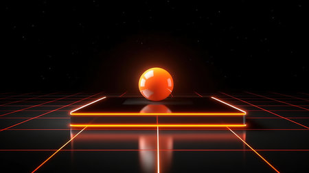 abstract scene with sphere in the middle of the circle. 3d renderingの素材