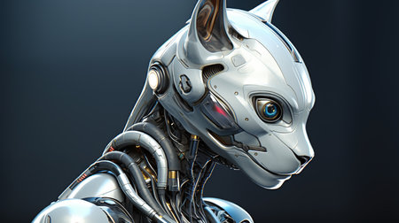 Cyborg cyber woman. 3D illustration. 3D CG. High resolution.の素材