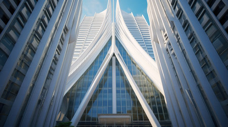 Modern architecture of skyscrapers in Abu Dhabi, United Arab Emiratesの素材