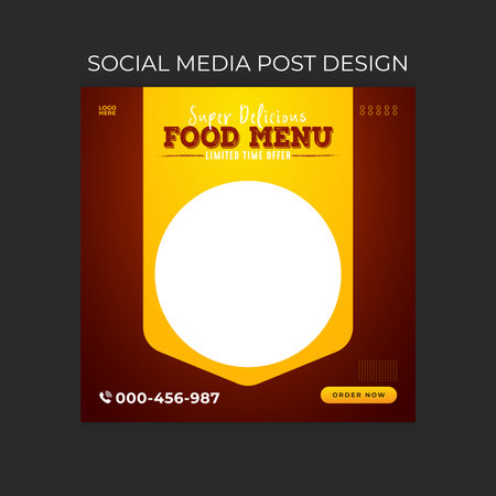 Food or Restaurant Menu Social Media Post Templateのイラスト素材