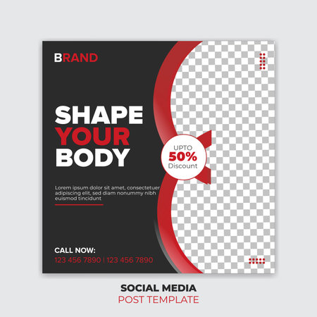 Gym Social Media Post Templateのイラスト素材