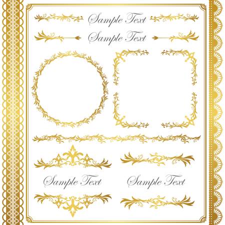 gold frame setのイラスト素材