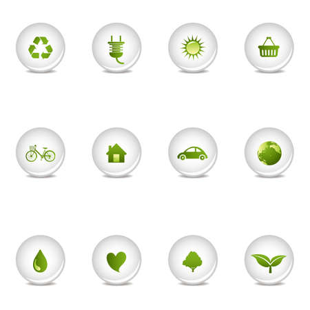 eco icon setのイラスト素材